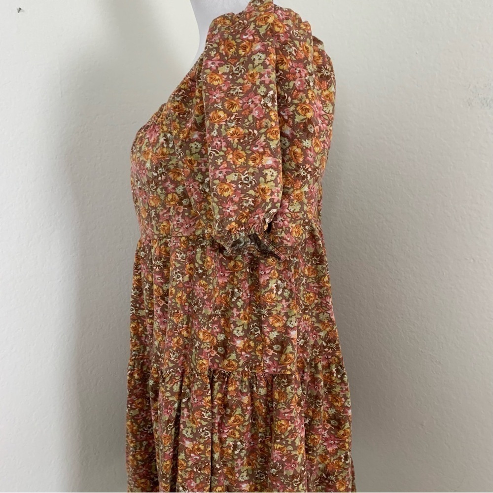 Wild Fable Floral Tiered Mini Dress Women’s M Coquette Cottage Boho Sundress - Picture 6 of 15